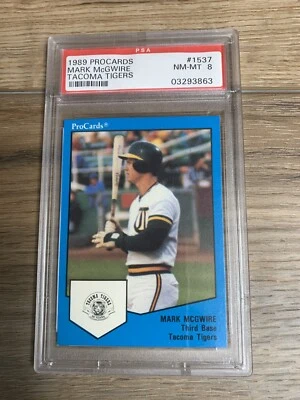 1989 ProCards #1537 Mark McGwire PSA 8 Card - Image 1 of 2