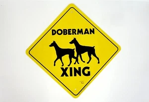 Neu Doberman Xing Schild Aluminium 12"" x 12"" Metallkreuzungsschild - Bild 1 von 2