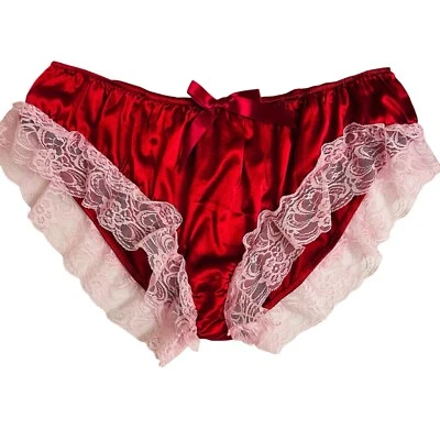 bragas mujer rojo brillante rosa encaje talla grande sexy maricón  Foto 1 de 4