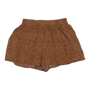 7 Day Wknd Girls Medium Shorts Brown Animal Print Lounge Casual Summer Beach - Picture 1 of 10