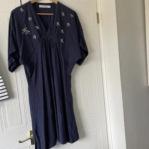 Nice Things Paloma S Blue dress size 38 (10) Pretty Beaded Detail Ex Cond - Picture 1 of 6