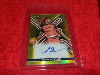 2023 TOPPS FINEST OVERTIME CARD OF MALIK BOWMAN AUTO GOLD 48/50 - Image 1 of 2