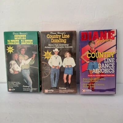 VTG 90's Diane Horner 3 VHS Lot Country Line Dancing, Aerobics and Partner Tapes - Image 1 of 4