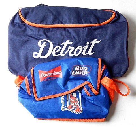 Lot of (2) Detroit Tigers Vintage Bags SGA Mini Duffle Tote Budwieser AAA Cover