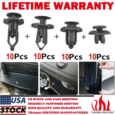 40pcs Car Clips Plastic Push Type Rivet Retainer Fastener Bumper Pin For Honda - Image 1 of 4