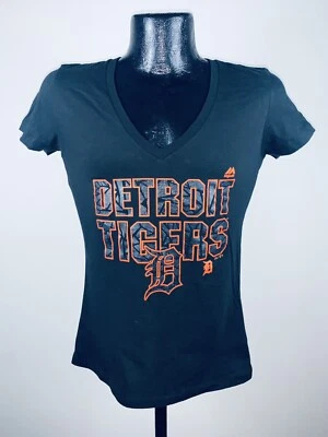Camiseta para mujer Majestic Detroit Tigers negra The Real Thing cuello en V XL Foto 1 de 4