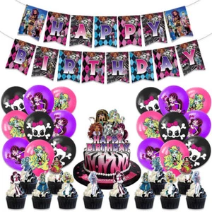 Monster High Happy Birthday Party Decoration Balloon Backdrop Ornament Prop Kits - Imagen 1 de 5