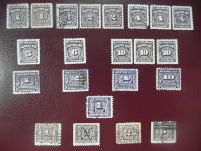 Stamps :  Canada Postage Due Types D1-D4 1906-1965 to 10c. (22) Incl.1933 set. - Image 1 of 4