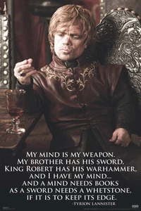 NEW Game of Thrones Wall Poster - Tyrion Quote - My Mind Is My Weapon - Picture 1 of 1