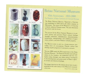 PALAU, SCOTT # 593, FOGLIO MNH COMPLETO BELAU MUSEO NAZIONALE, ANNO 2000 - Foto 1 di 1