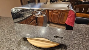 Vintage Lincoln Beauty Bread Box Mirrored Chrome Retro MCM Pie Shelf Stainless - Picture 1 of 20