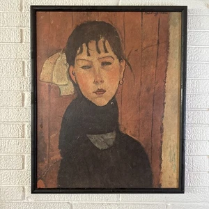 ENMARCADO VINTAGE HIJA DEL PUEBLO DE AMEDEO MODIGLIANI IMPRESIÓN A BORDO 19X23 - Imagen 1 de 6