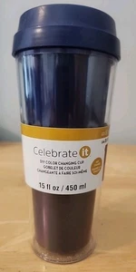 Celebrate It hágalo usted mismo taza de calor que cambia de color con tapa 15 OZ púrpura nueva con etiquetas - Imagen 1 de 7