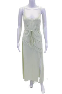 Zara Womens Spaghetti Strap V Neck Ladder Lace Trim Midi Dress Mint Size XS - Picture 1 of 4
