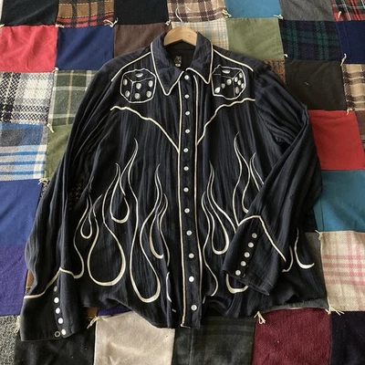 Dog Pile Vintage Pearl Snap Western Cowboy Rockabilly 90s Punk - Image 1 of 4