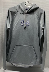 Under Armour Storm 1 Cold Gear Loose Gray/Blue Pullover Hoodie - Women's L *EUC* - Picture 1 of 8