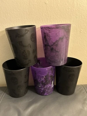 Halloween  18oz Tumbler Black/Purple Halloween Edition Plastic  Cups 5pcs - Imagem 1 de 4