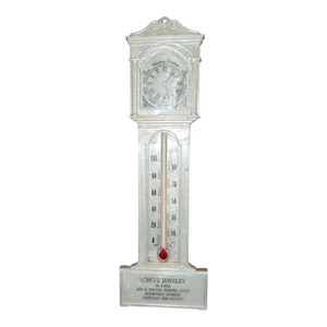 VTG Thermometer Long's Jewelry Fresno, CA Grandfather Clock 8.75" Free Shipping - Picture 1 of 7