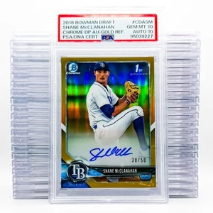 2018 Bowman Shane McClanahan Chrome Draft Pick Autografi Oro Ref #/50 PSA 10 - Foto 1 di 2