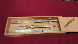 VINTAGE AUSTRIAN SWORDS MAKERS CARVING KNIVES & FORK CASE NO. 306 Original Box - Picture 1 of 2