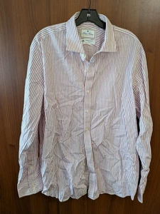 Herren Brooks Brothers Luxury Collection Hemd Thomas Mason Rosa Weiß Streifen 17 - Bild 1 von 13