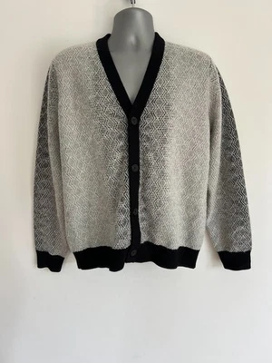 Cárdigan TED BAKER para Hombres TB 3 UK M Gris Negro Diamante Estampado Geométrico Mezcla de Lana Foto 1 de 4