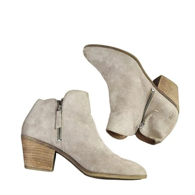 FRYE Judith Short Ash Suede Side Zip Block Heel Ankle Boots Womens Size 9M - Image 1 of 4