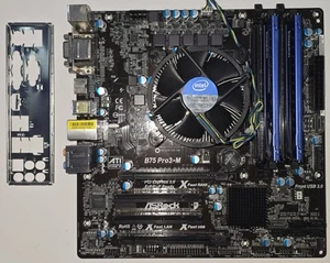 Placa base ASRock B75 Pro3-M + Intel Core i3-3220 + 8 GB de RAM DDR3 Kingston HyperX - Imagen 1 de 10