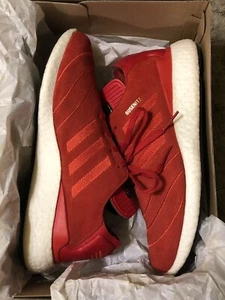 ADIDAS MEN'S BUSENITZ PURE BOOST SCARLET RED SHOES (F37885) SIZE 9.5 - Picture 1 of 5