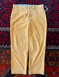 Vintage 1990s Polo Ralph Lauren Wide Corduroy Yellow Pants Ivy Big PRL Sz. 37x30 - Picture 1 of 10
