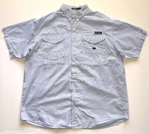 COLUMBIA PFG Bahama™ II Men XL Blue Check Super Bonehead Omni-Shade Vented Shirt - Picture 1 of 10
