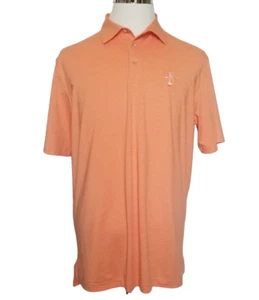 Peter Millar Summer Comfort Mens L Golf Polo Shirt Orange Olde Cypress - Picture 1 of 6