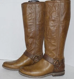 FRYE 76850 PHILLIP ARNÉS Botas de Montar Motocicleta Cuero Cremallera Trasera Alta Talla 8 - Imagen 1 de 8