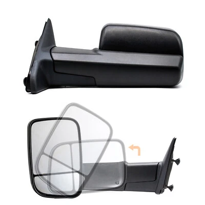 Par de espejos retrovisores de remolque manuales para camioneta Dodge Ram 1500 2500 3500 4500 5500 2012-2016 Foto 1 de 4