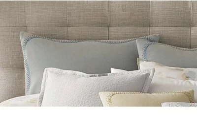 Nuevo Juego De 2 Barbara Barry Windswept Wave Lagoon Euro Shams Azul Gris Algodón Foto 1 de 4