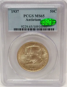 1937 ANTIETAM 75th ANNIVERSARY SILVER HALF DOLLAR PCGS MS 65 CAC VERIFIED - Picture 1 of 4