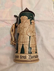 Alter Deutscher Stein.  Keramik/Steinzeug. Relief. Zinndeckel. 10 1/2". Sehr guter Zustand - Bild 1 von 6