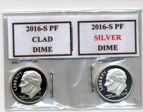 2016-S PROOF SILVER & CLAD ROOSEVELT DIMES (2 COINS) Cover
