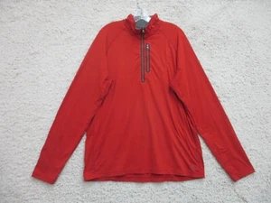 REI Sweater Extra Large Adult Red Pullover Quarter Zip Pocket Stretch Logo Mens - Picture 1 of 14