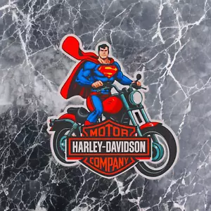 Superman Harley Davidson decalcomania skateboard laptop decorazione auto - Foto 1 di 2