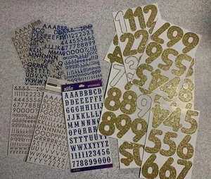 Gemischte Größen Posten Glitzer Buchstaben & Zahlen Aufkleber (A13) - Bild 1 von 7