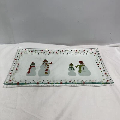 Pampered Chef Muñecos de Nieve Lunares Plato Dividido Artículo 3012 NUEVO Transparente Foto 1 de 4