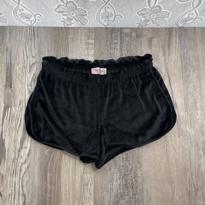 Juicy Couture Shorts Velour Logo Black Size Medium - Image 1 of 4