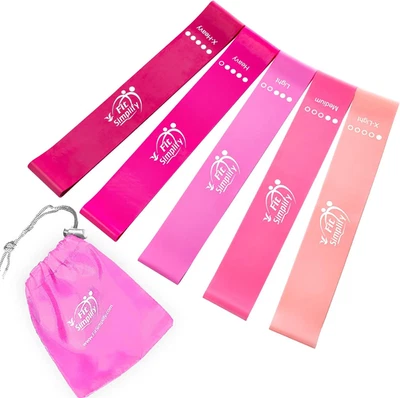 Bandas de ejercicio de bucle de resistencia con guía de instrucciones y bolsa de transporte, juego de 5 Foto 1 de 4