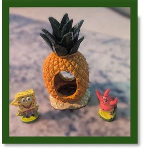 🍍 SpongeBob Aquarium Decor Set – Pineapple House, SpongeBob & Patrick - Picture 1 of 12