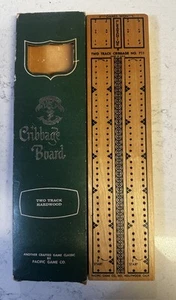 Vintage Pacific Game Co Wood Cribbage Board #711 Two Track Game - Picture 1 of 11
