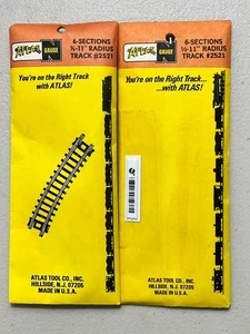 Lot of 2 Atlas N Scale Code 80 Nickel Silver 1/2-11"R Curved Track #2521 - Picture 1 of 2