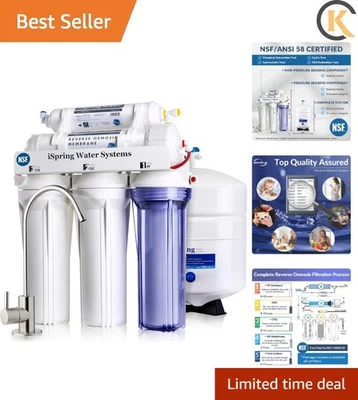 NSF Certified, High Capacity Under Sink 5-Stage Reverse Osmosis Water Filter,... - Image 1 of 4