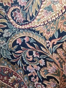 Gorgeous Paisley Print Fabric 10 + Yards Lined Panels Pink Blue Gold Lined - Picture 1 of 7