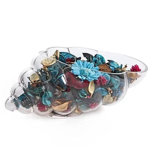 Glass Shell Vase, 10-Inch Seashell Potpourri Holder, Decorative Conch Bowl fo... - Picture 1 of 7